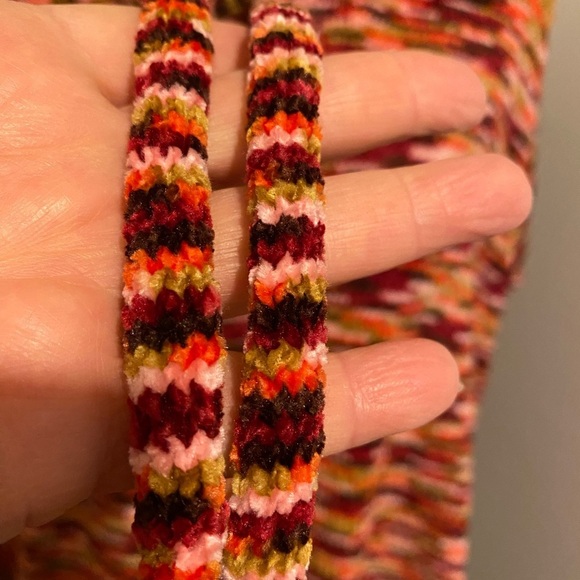 Women’s Poncho Boho Hooded Chenille Multi Colored Oversized One Size NEW - Picture 8 of 12